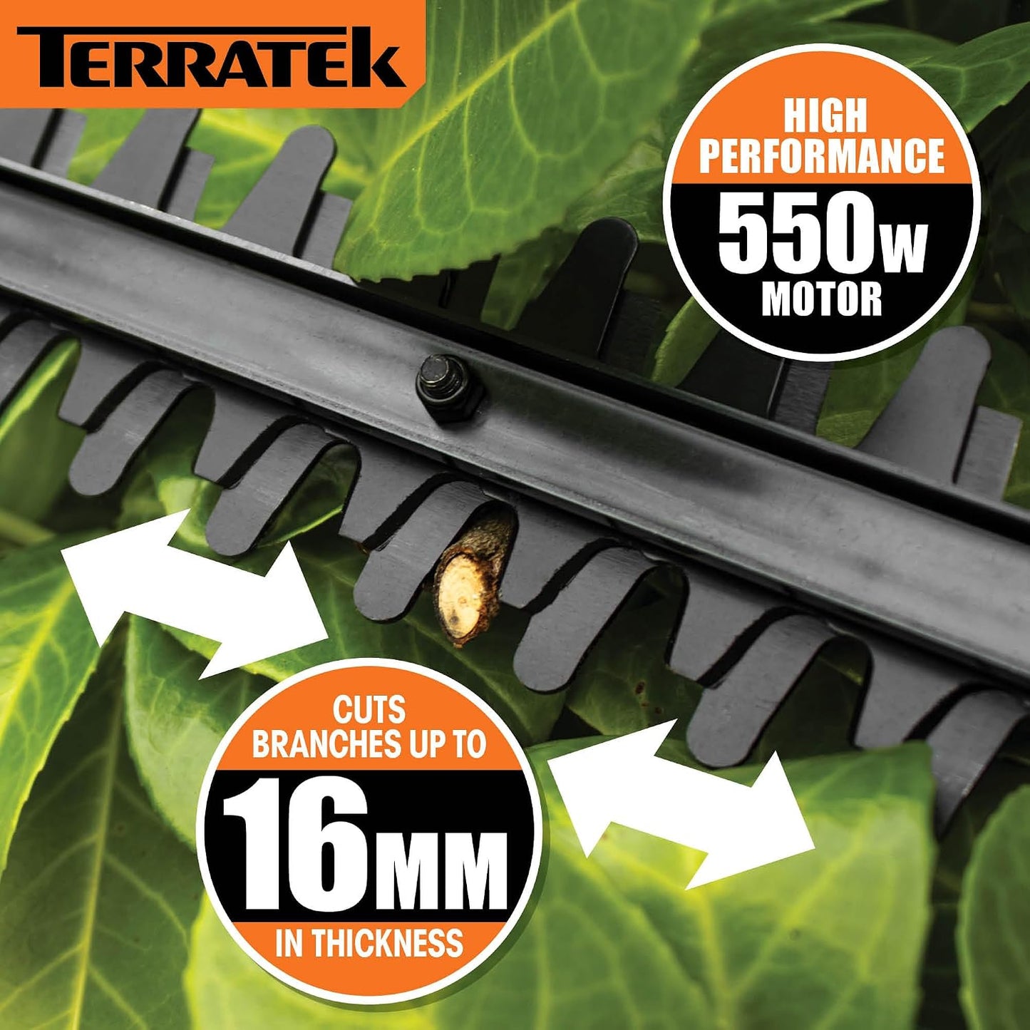 Corded Pole Hedge Trimmer 550W 2.5m Telescopic 45cm Blade 4-Position Head