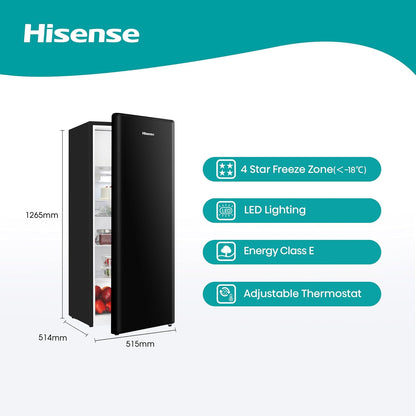 Freestanding Fridge 165L 128Cm Auto Defrost Wine Rack Black
