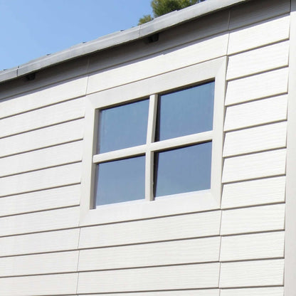 Outdoor Garden Storage Shed 7 X 7 Ft Beige Plastic Steel Frame