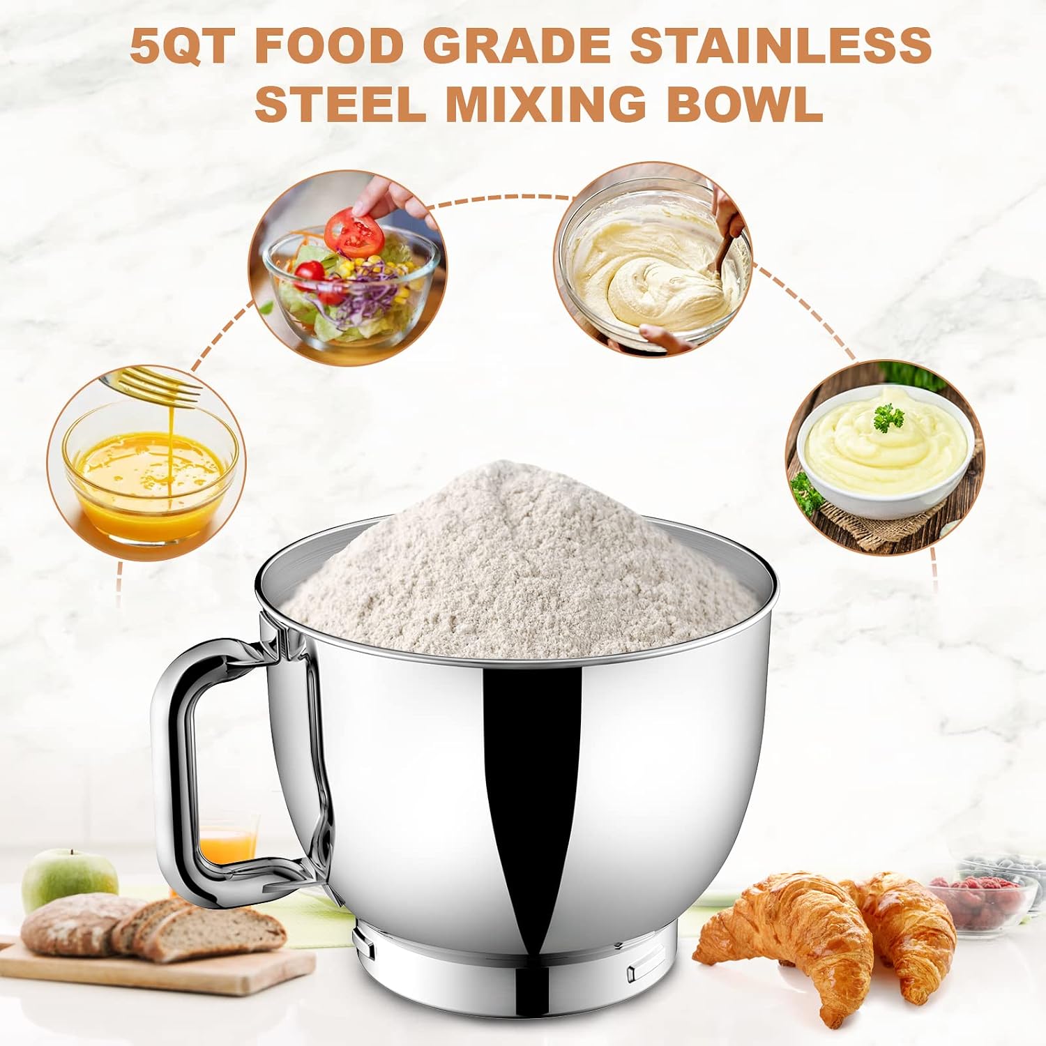 Stand Mixer 5-Quart 8-Speed 1000W Tilt-Head Black