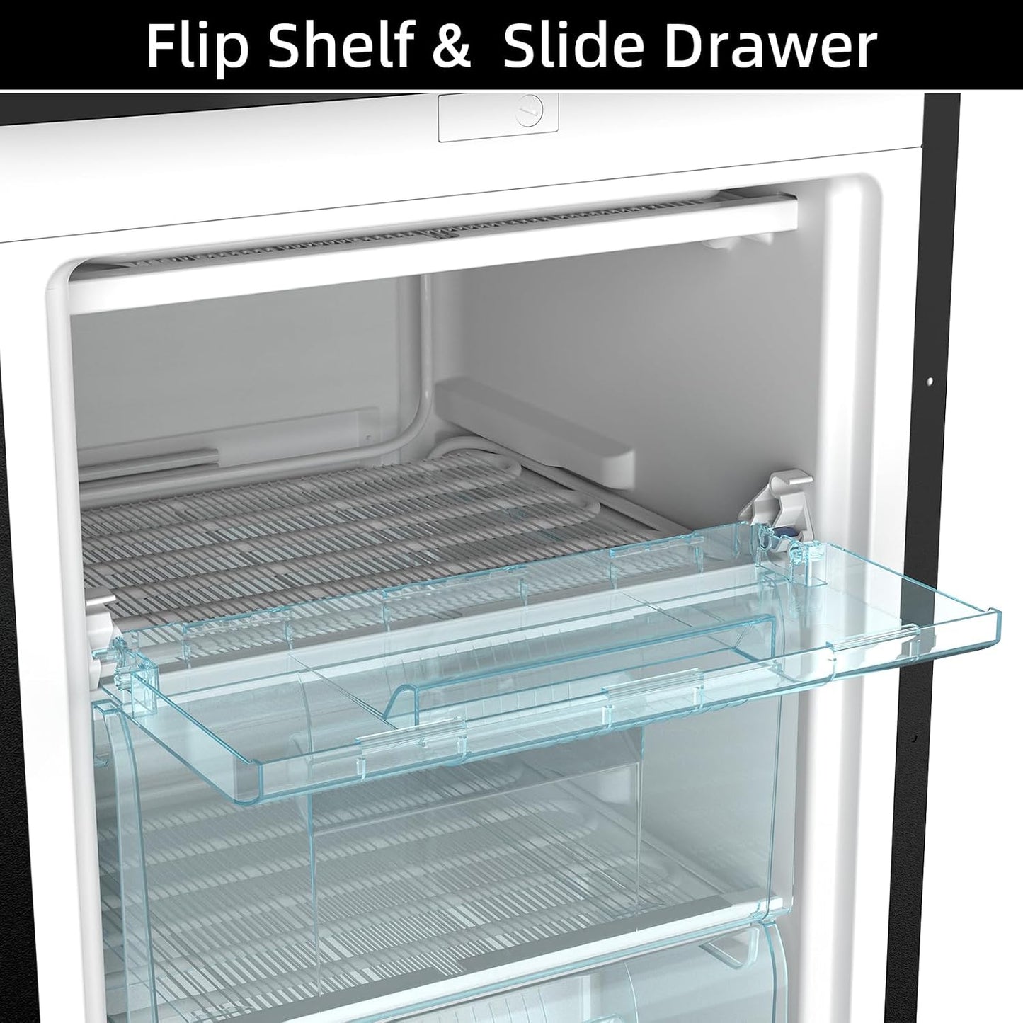 Upright Freezer 90L Reversible Door Adjustable Thermostat Black