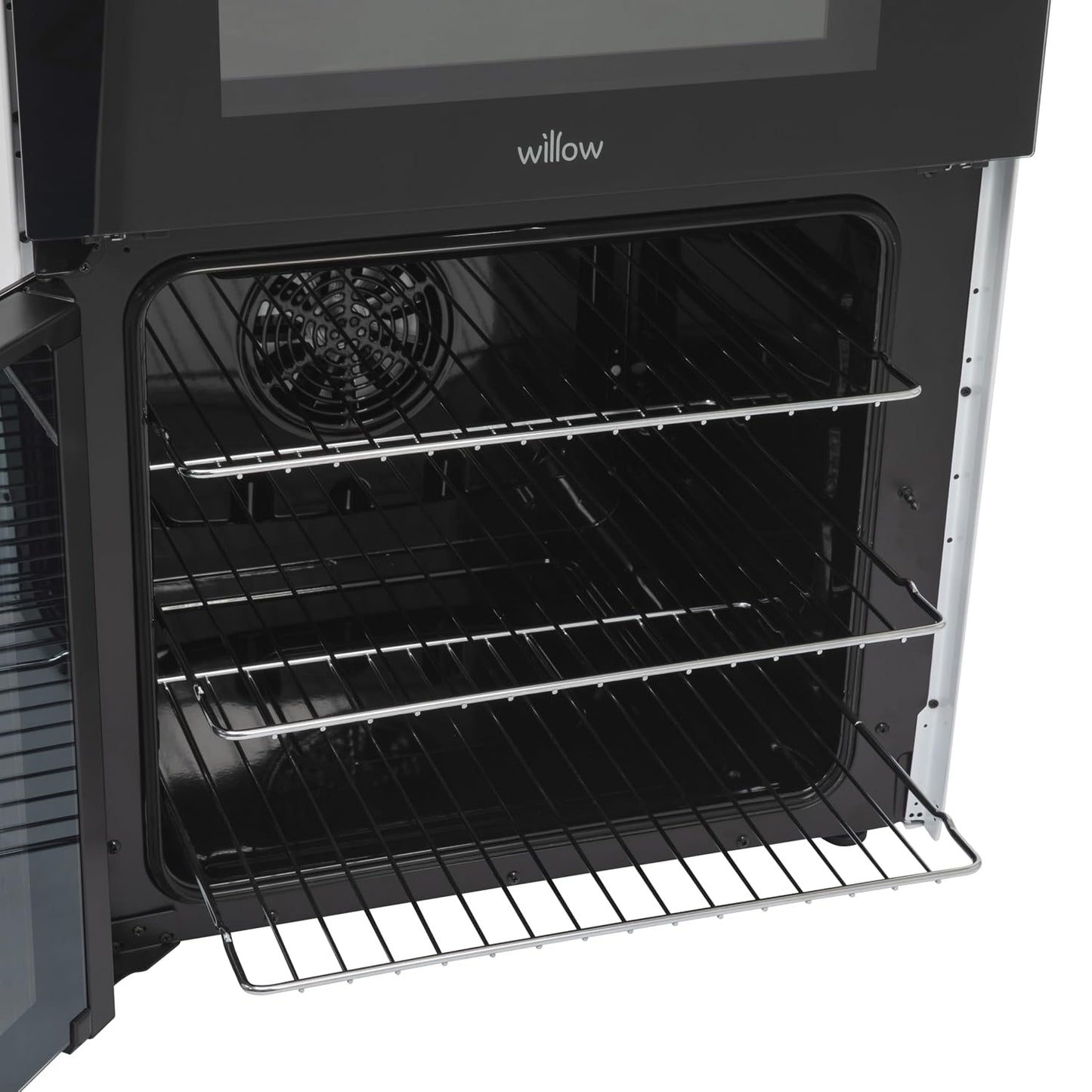 Freestanding Electric Cooker 68L Twin Cavity Ceramic Hob 4 Zones White