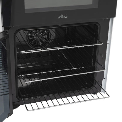 Freestanding Electric Cooker 68L Twin Cavity Ceramic Hob 4 Zones White