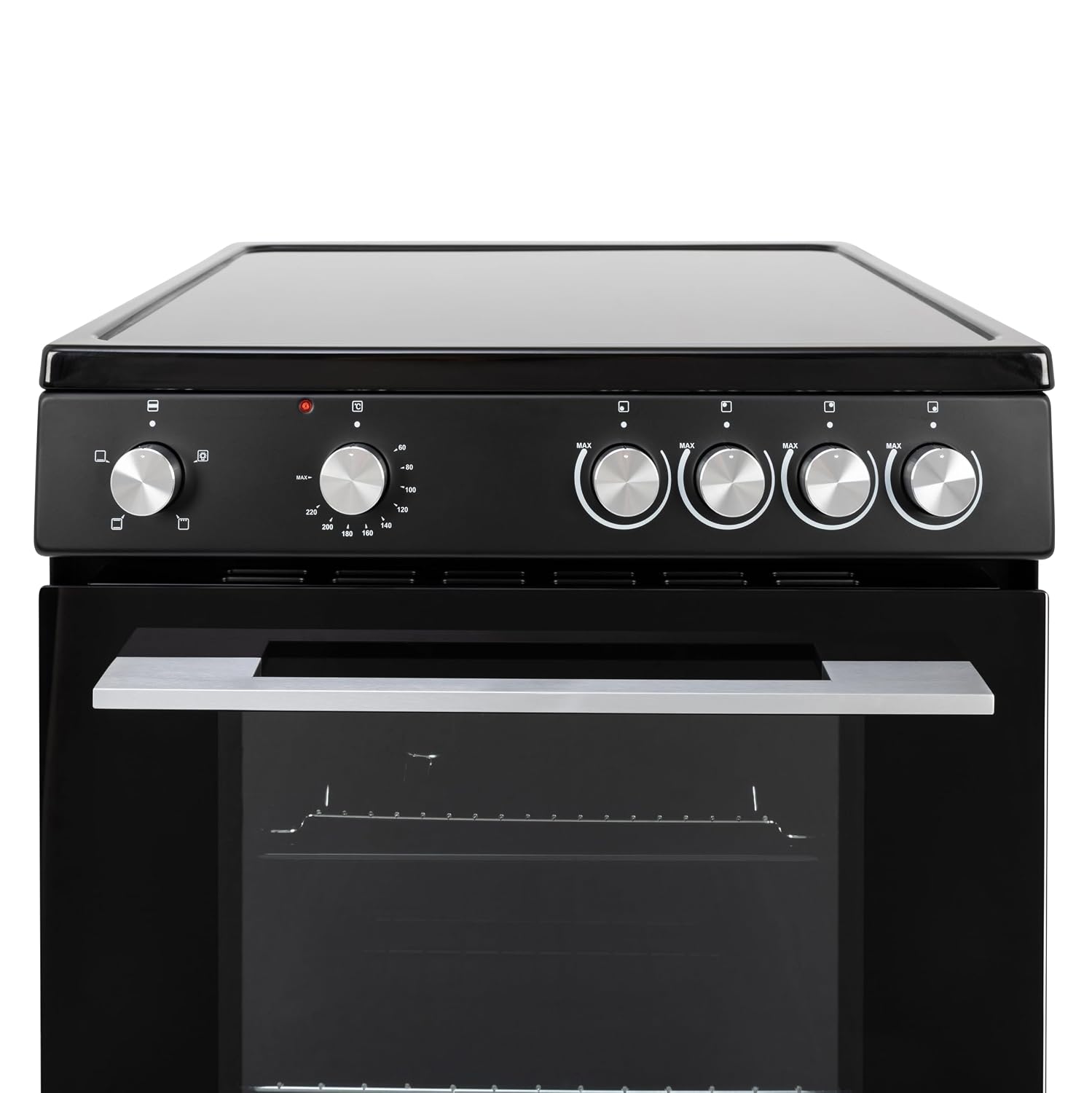 Freestanding Electric Single Cavity Cooker 68L 4 Ceramic Hobs Black