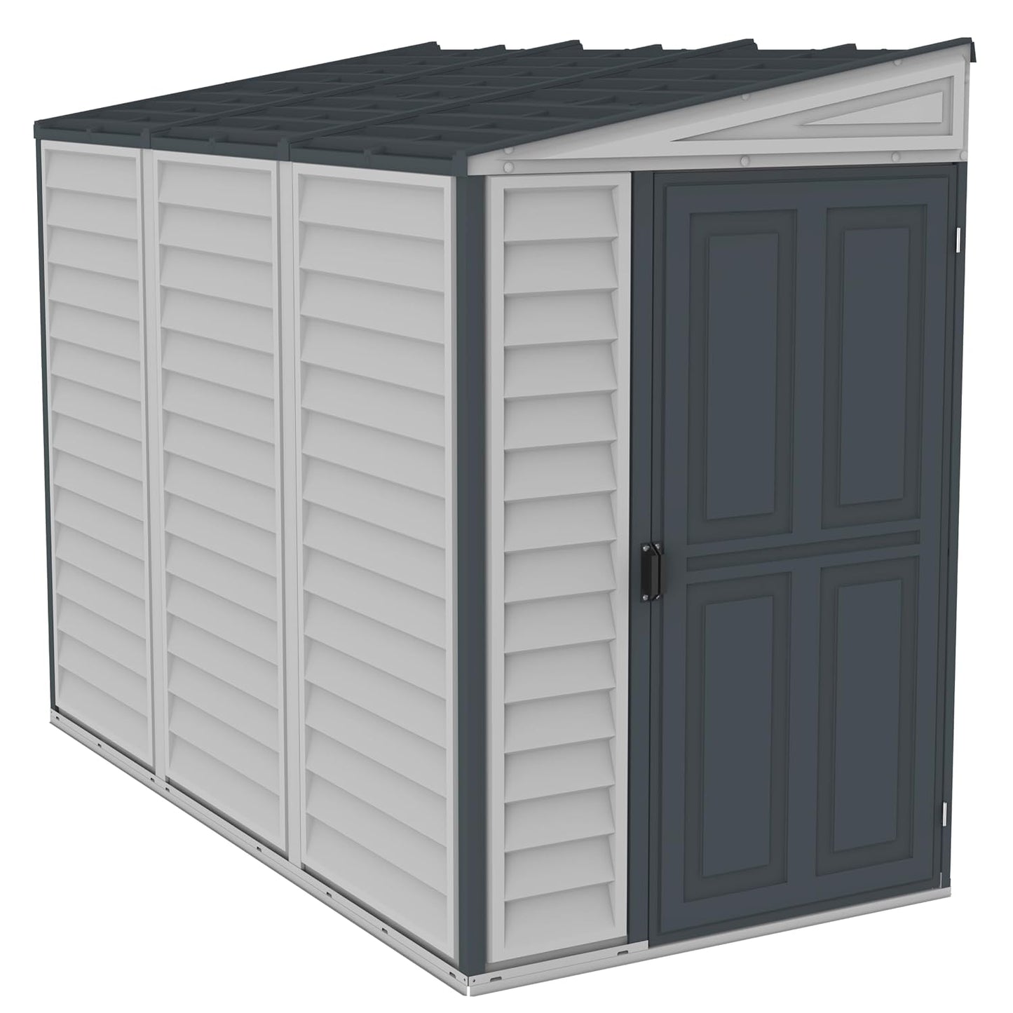 SideMate PLUS 4 x 8 Plastic Garden Shed 2.95 m² with Metal Foundation Kit Dark Grey