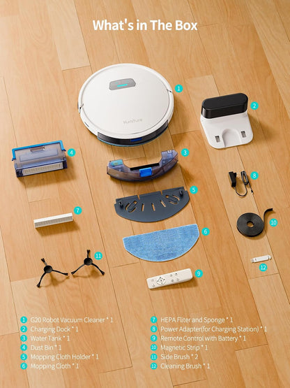 Robot Vacuum Cleaner 7000Pa LiDAR Navigation Auto-Empty White