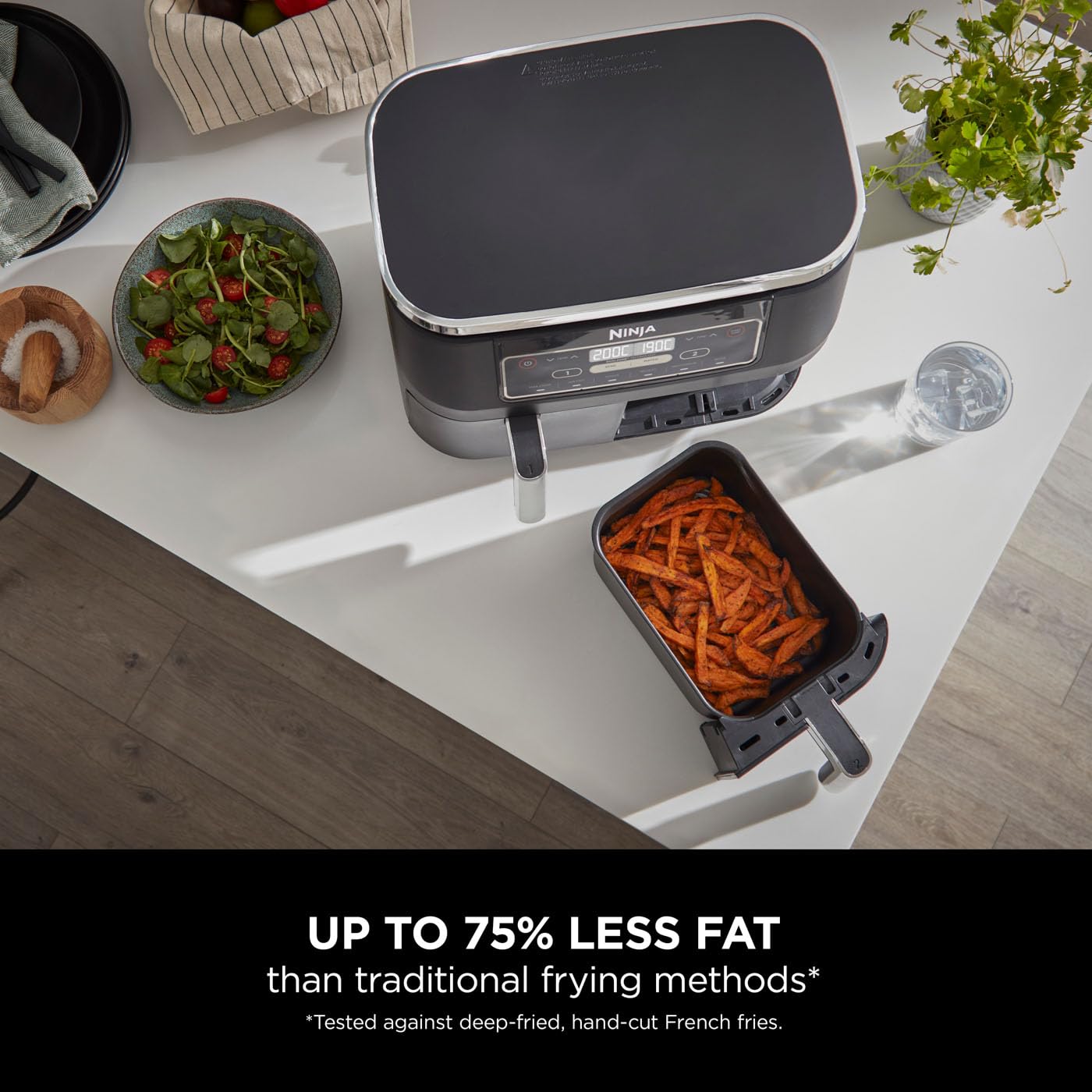 Dual Zone Digital Air Fryer 7.6L 6-in-1 Black