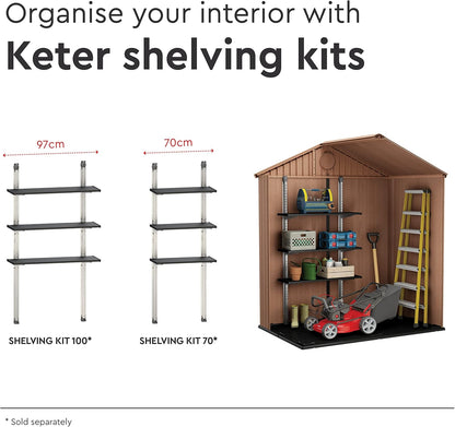 Darwin 6x4ft Double Door Garden Shed — Wood-Effect Outdoor Storage