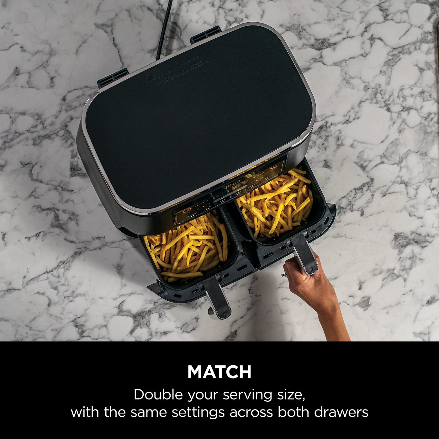 Dual Zone Digital Air Fryer 7.6L 6-in-1 Black