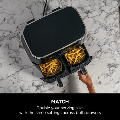 Dual Zone Digital Air Fryer 7.6L 6-in-1 Black