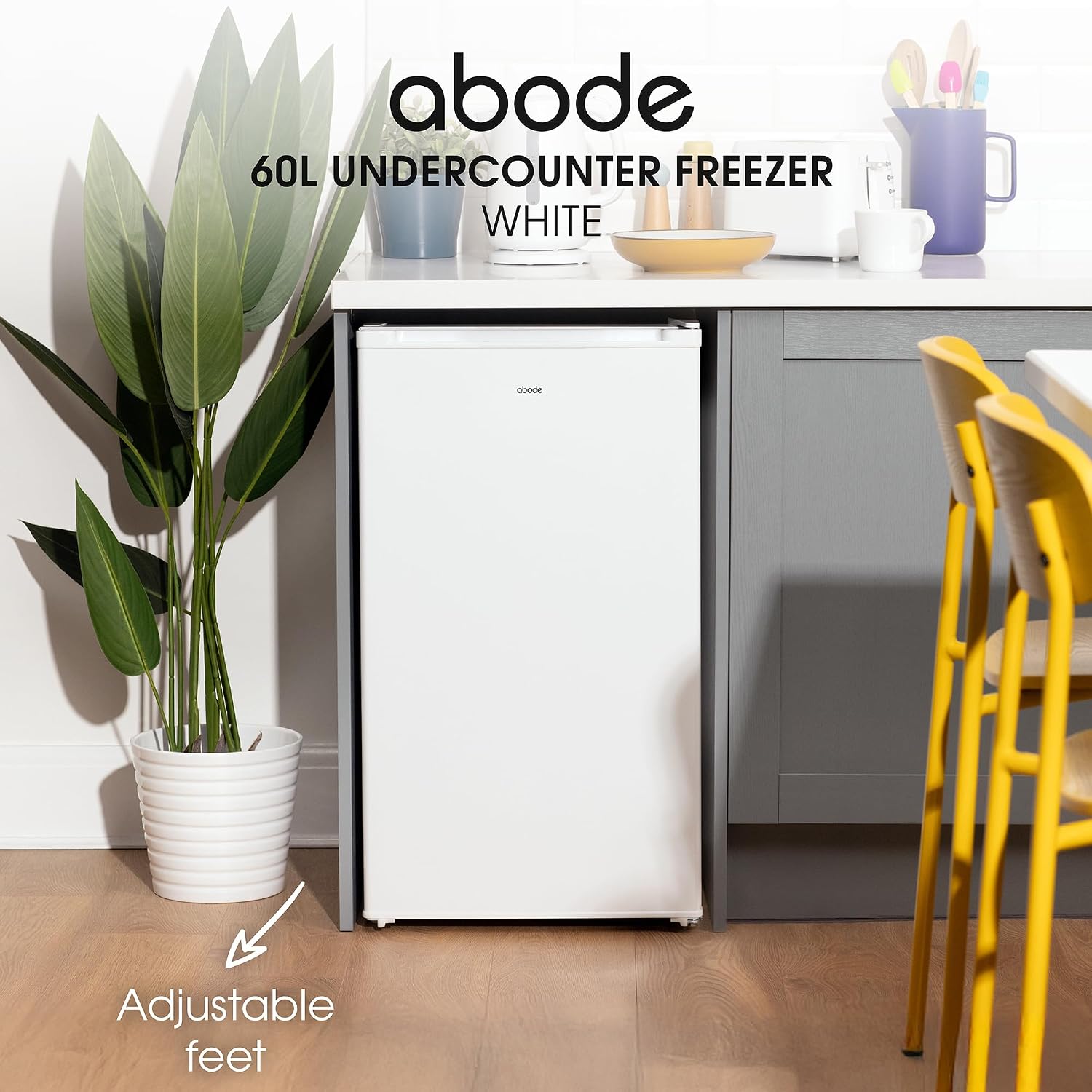 Under Counter Freezer 48cm 60L Freestanding White Reversible Door