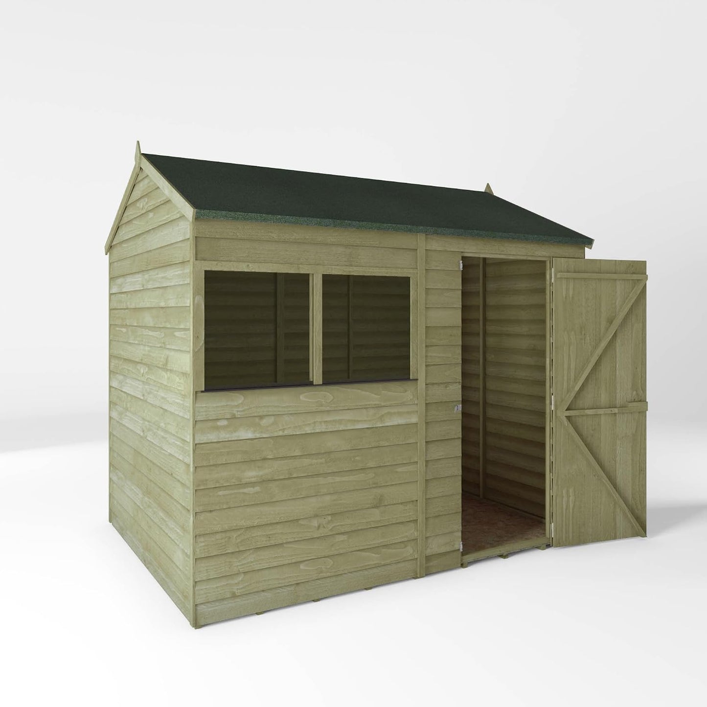 Wooden Garden Storage Shed 8 X 6 Ft Single Door Reverse Apex Roof