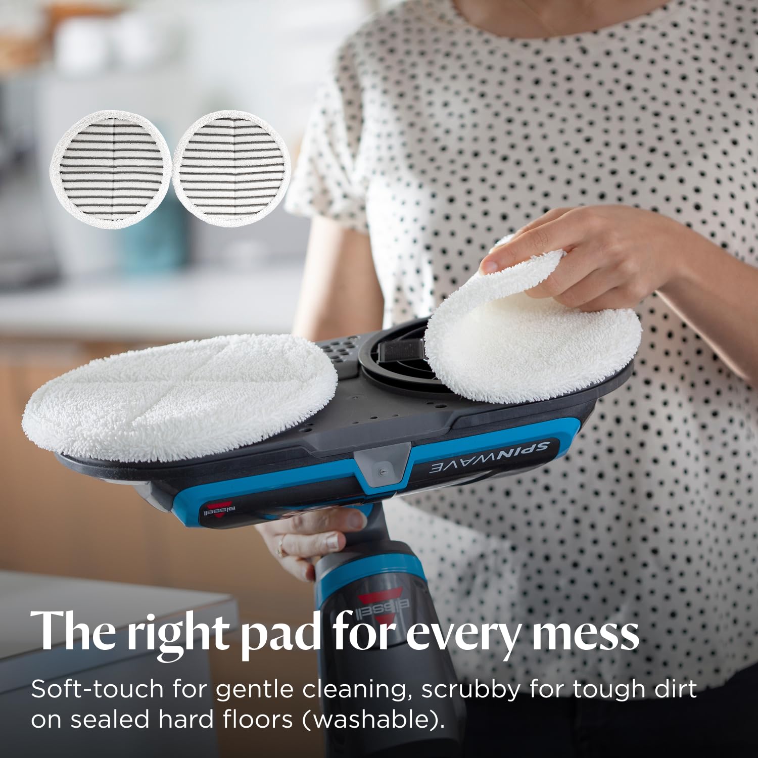 Electric Mop 105W Rotating Pads Hard Floor Cleaner Polisher Titanium/Blue