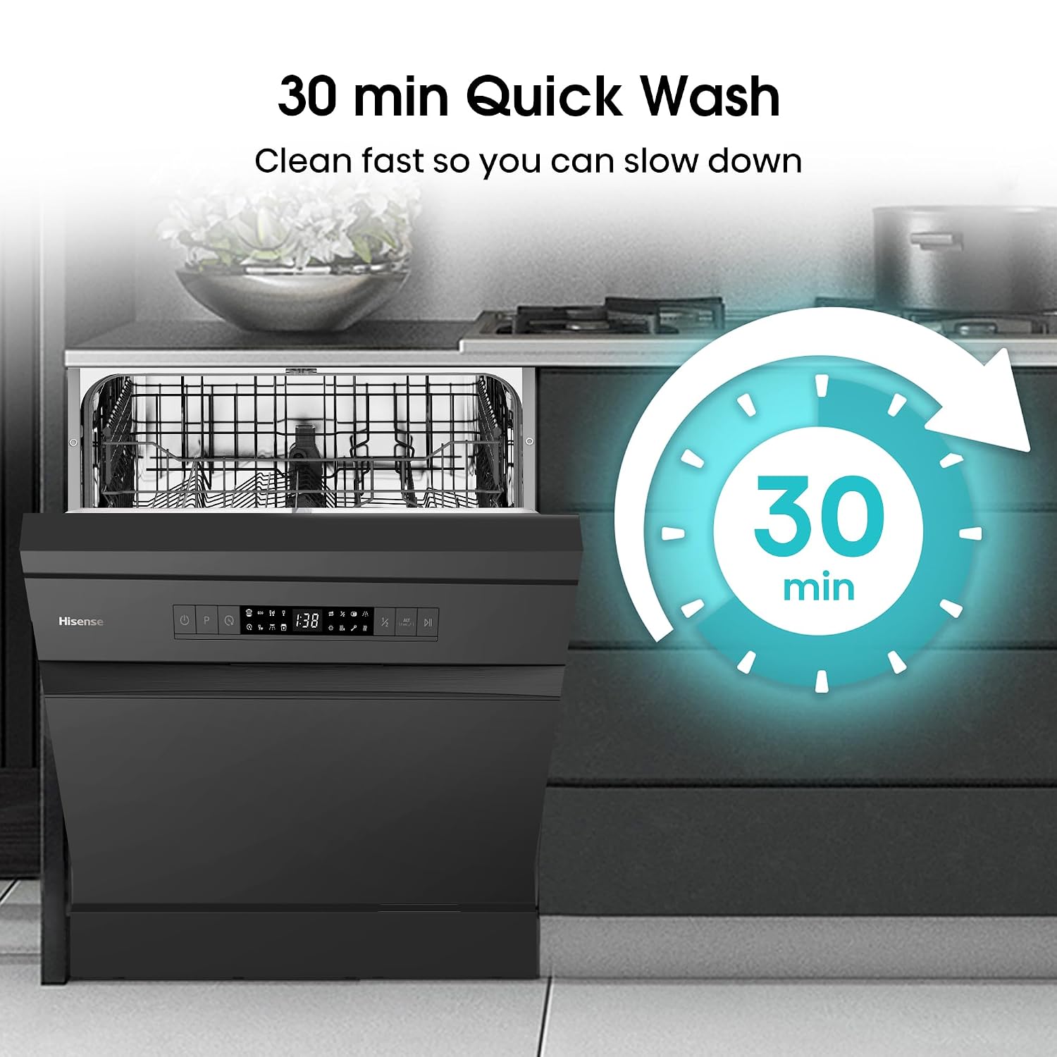 Freestanding Dishwasher 13 Place Settings 60cm Black