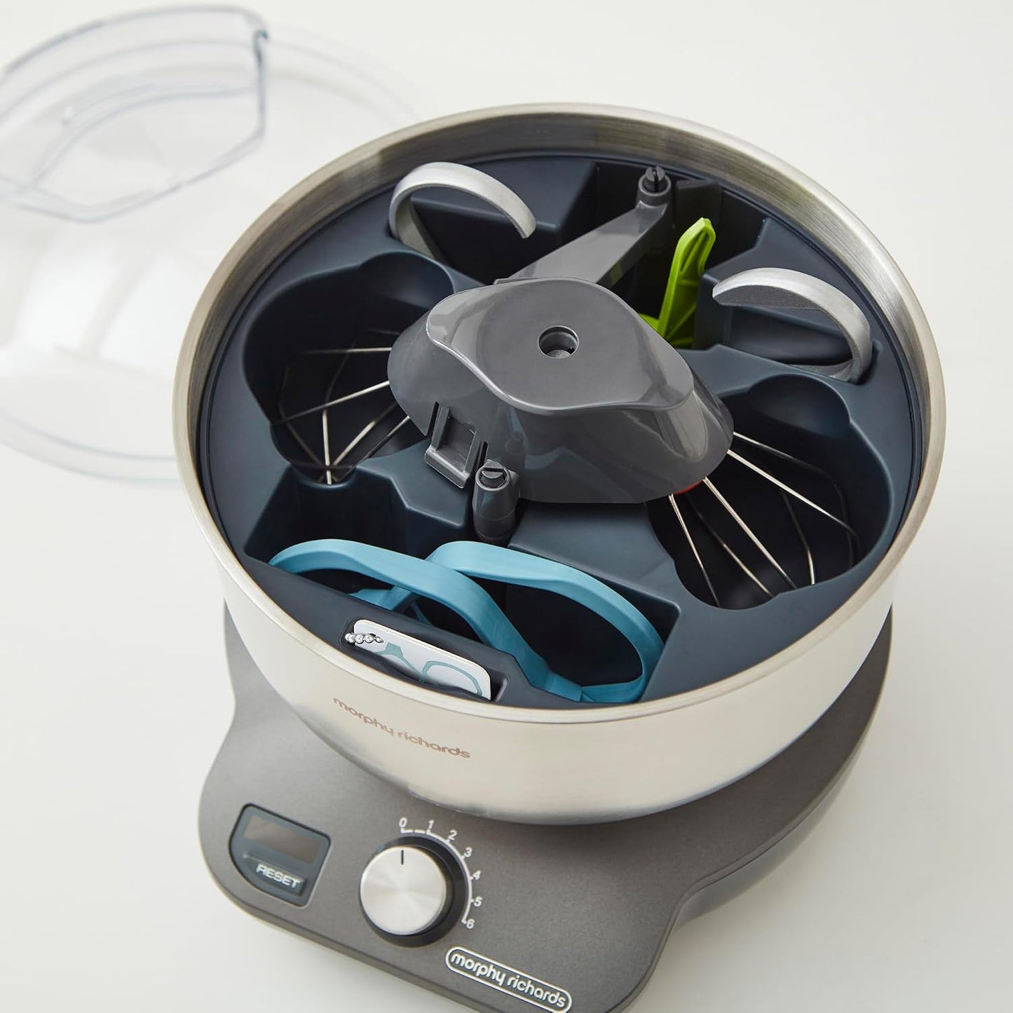 Stand Mixer 4L 650W 6 Speeds Dual Beaters Grey