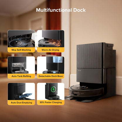 Robot Vacuum Cleaner With Mop 12000Pa Suction FlexiArm Edge Mopping Black