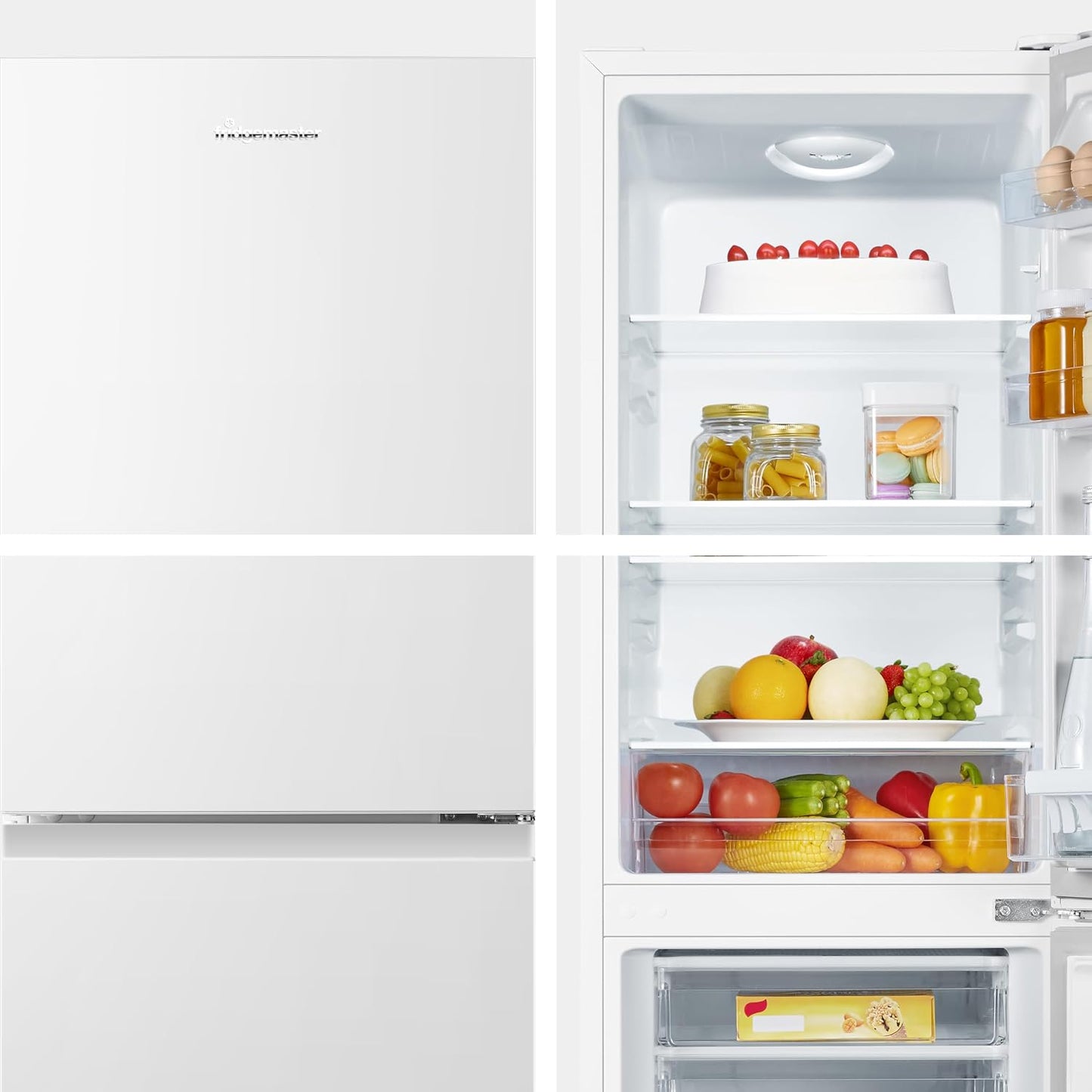 Freestanding Fridge Freezer 175L 60/40 Split E Rated White Reversible Door