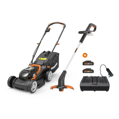Cordless Lawn Mower 37cm Cutting Width 6 Height Settings 20-70mm 40V 4.0Ah Black
