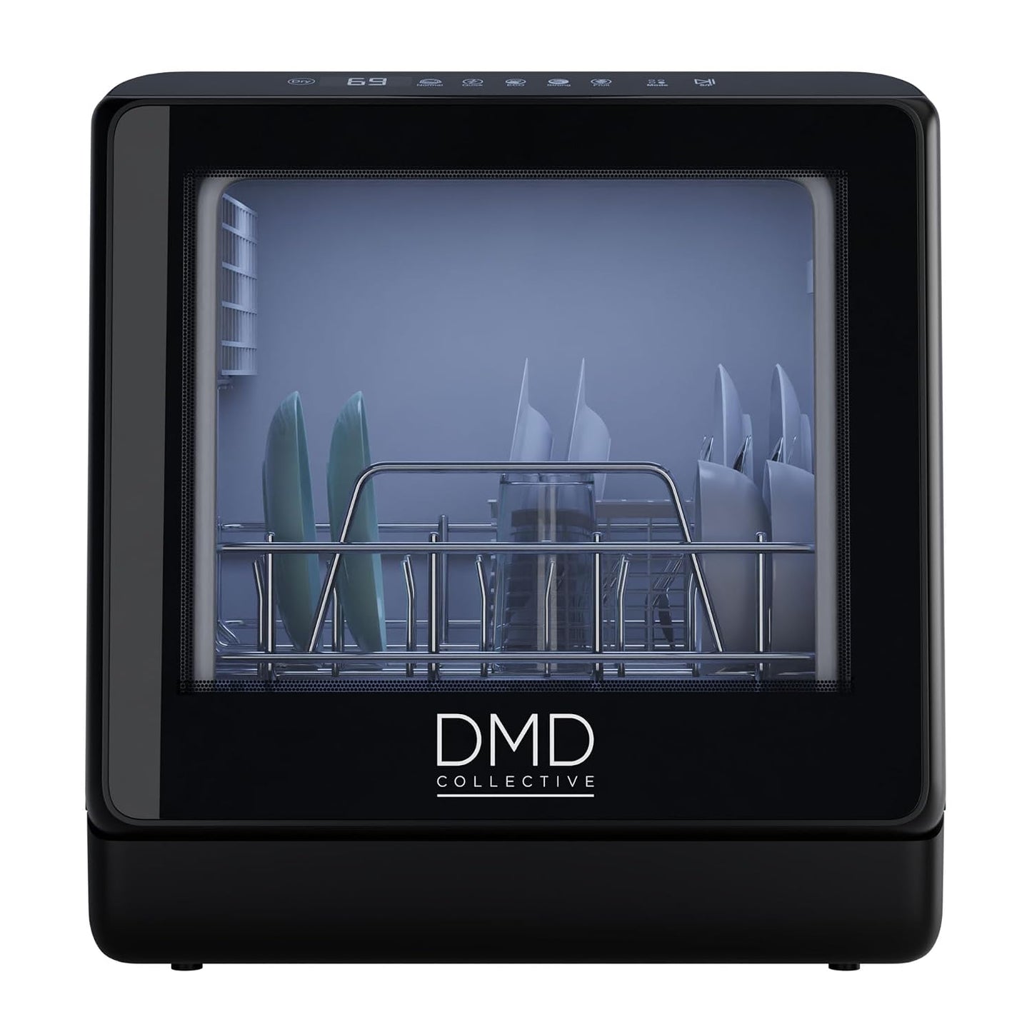 Mini Countertop Dishwasher 5L Touch Control LED Display 6 Programs Black