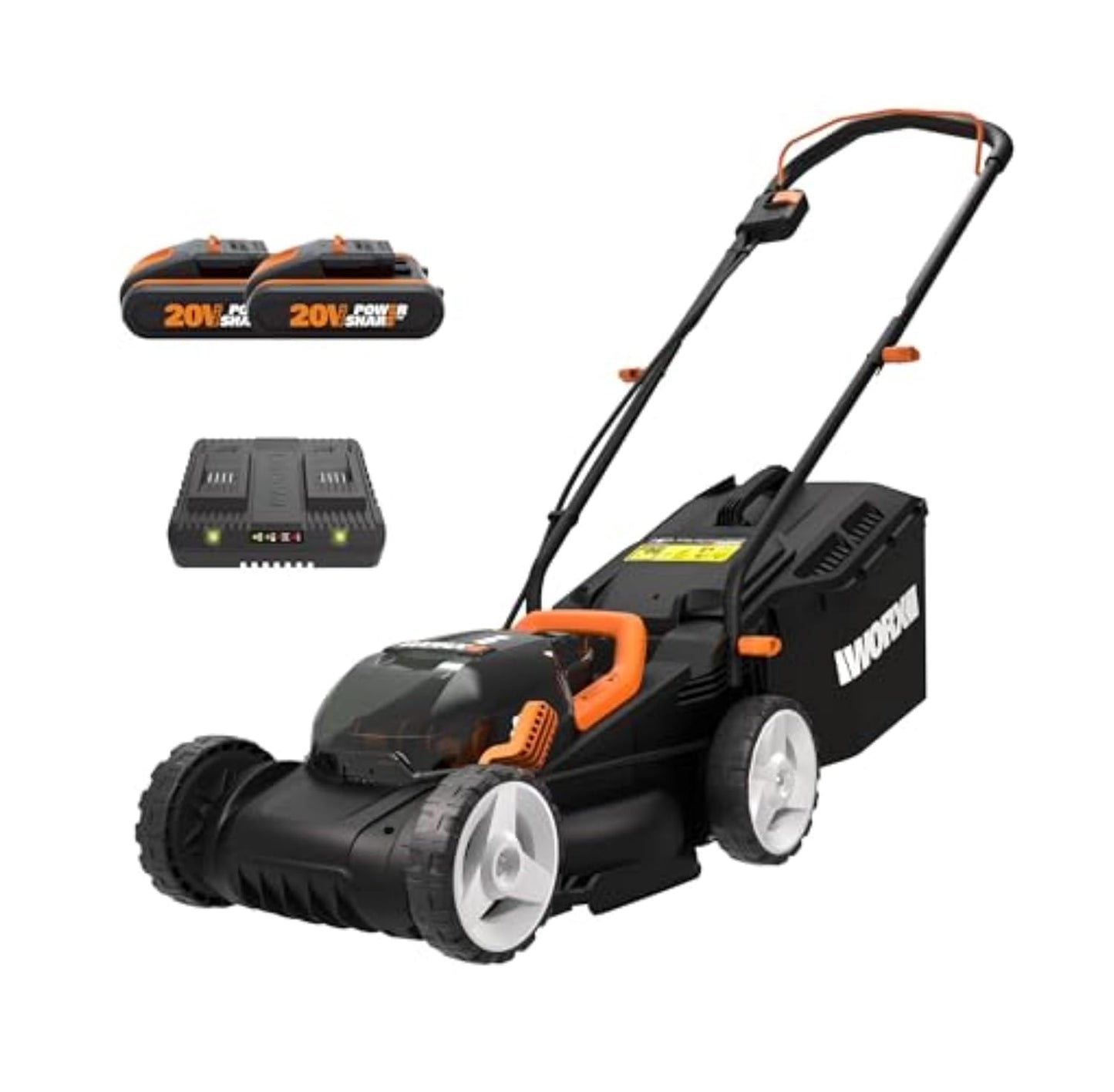 Cordless Lawn Mower 37cm Cutting Width 6 Height Settings 20-70mm 40V 4.0Ah Black