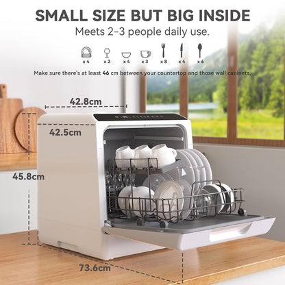 Table Top Dishwasher 5 Place Settings 5L Tank 6 Programmes White