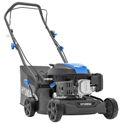Petrol Lawn Mower 40cm 139cc 7 Cutting Heights 25-75mm 40L Grass Bag Black