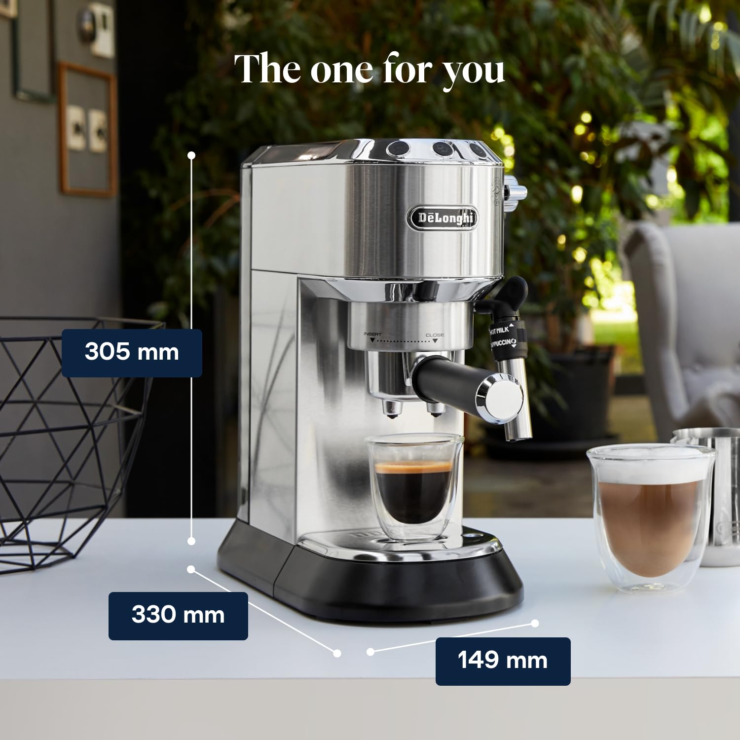 Traditional Pump Espresso Machine 15 Bar Milk Frother Silver