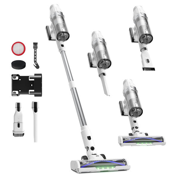 Cordless Stick Vacuum Cleaner 580W 48KPa Suction 65 Min White