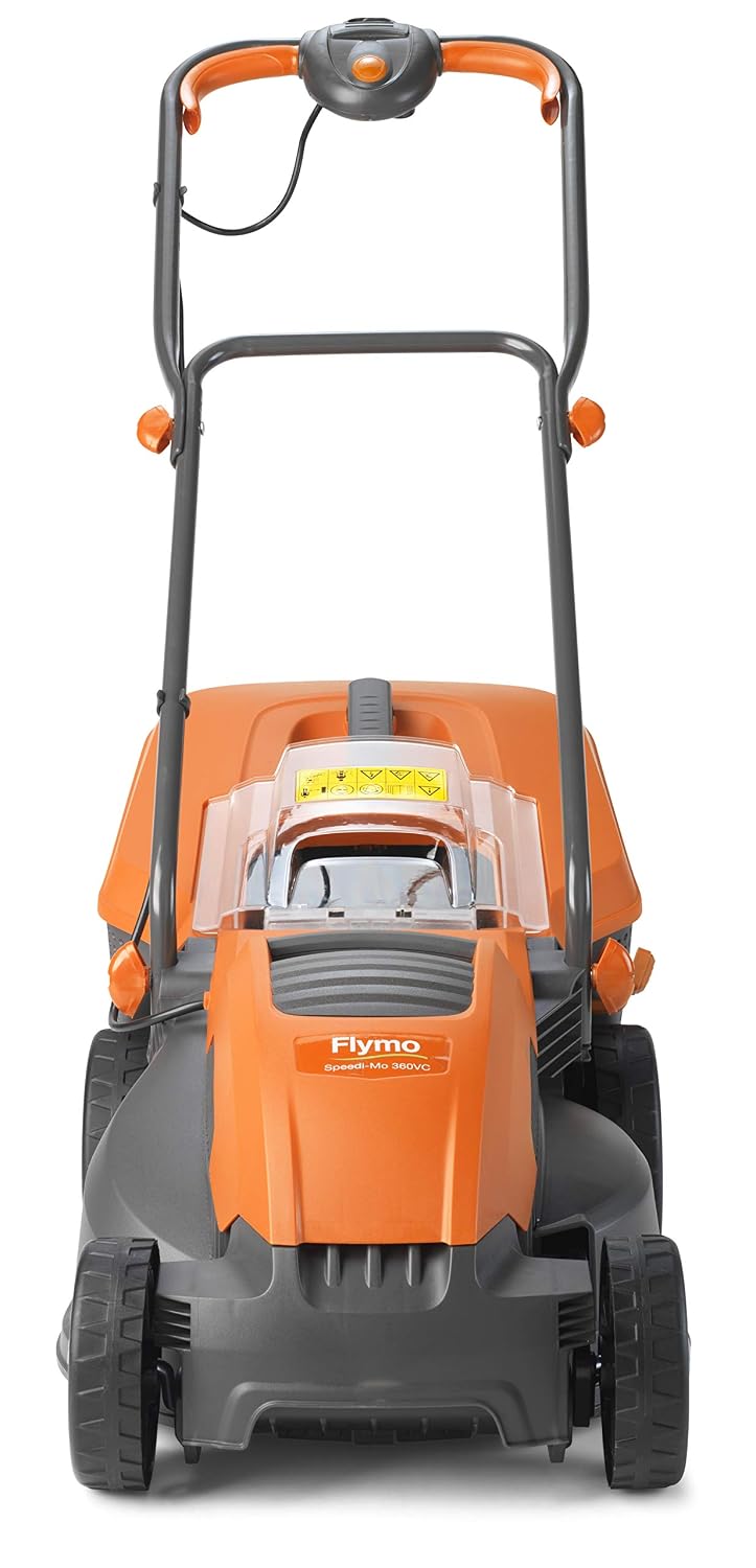Corded Electric Hover Lawn Mower 1500W 36cm 40L 5 Heights Orange Grey