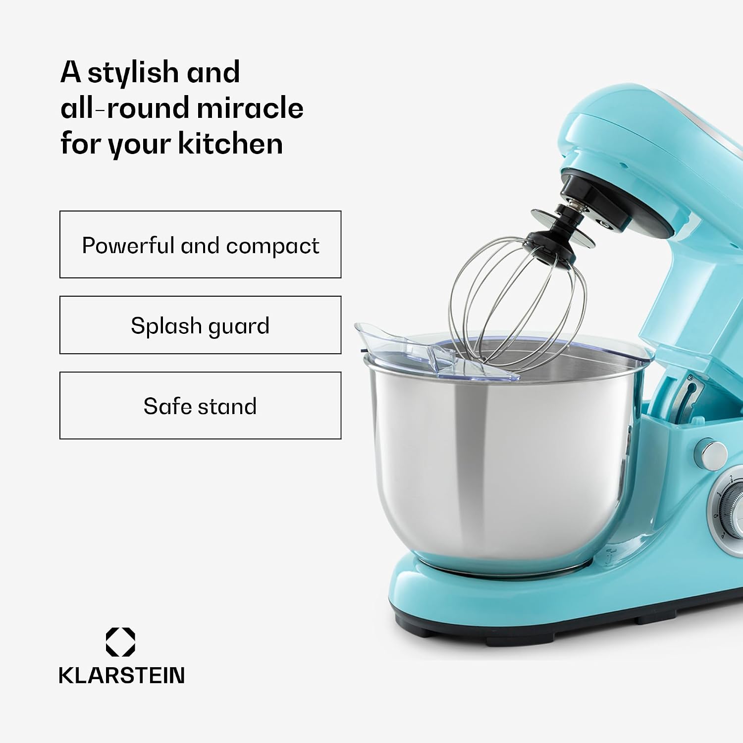 Stand Mixer 5L 1300W 6 Speeds Planetary Mixing Action Blue