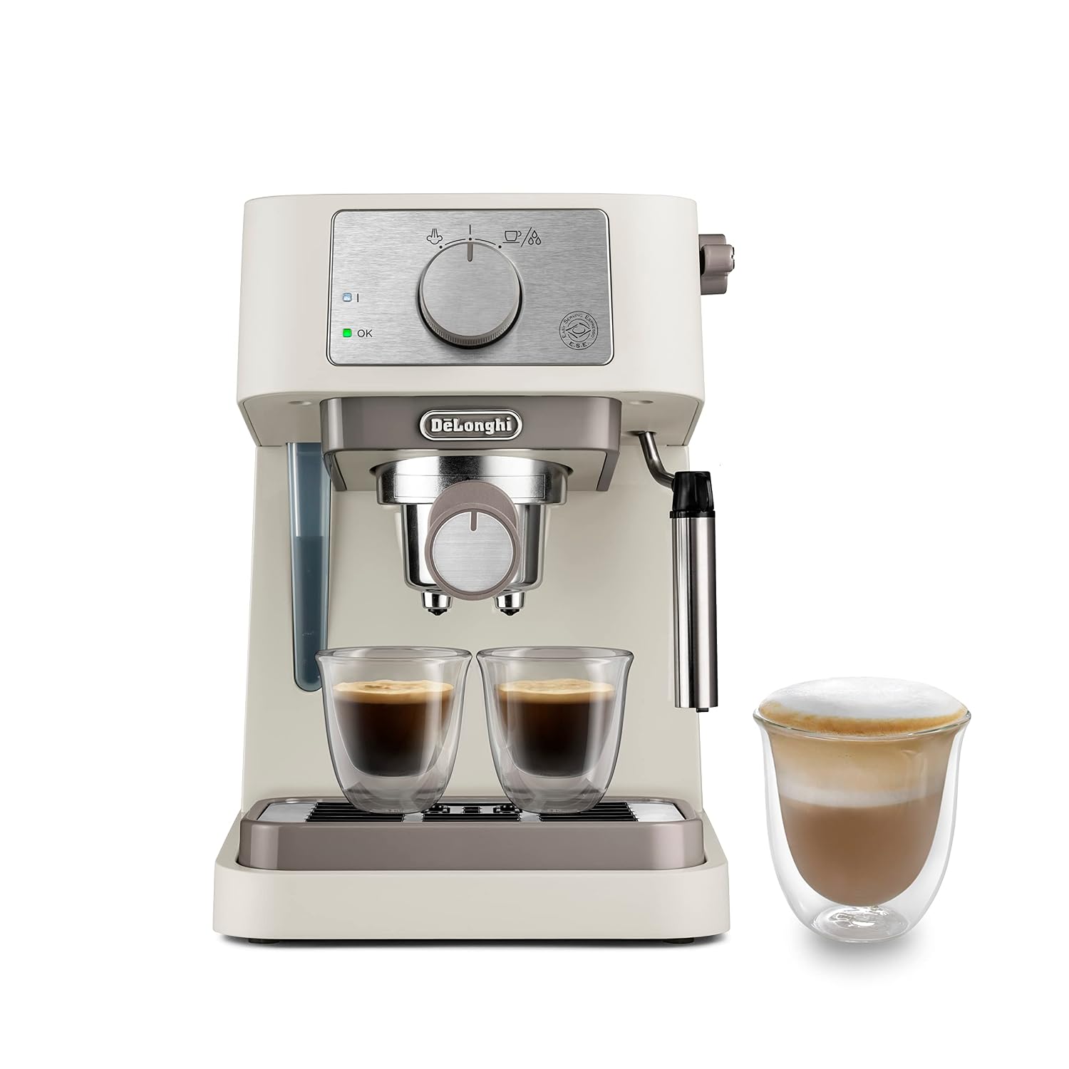 Pump Espresso Coffee Machine 15 Bar 1L Stainless Steel Black