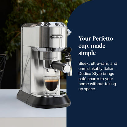 Traditional Pump Espresso Machine 15 Bar Milk Frother Silver