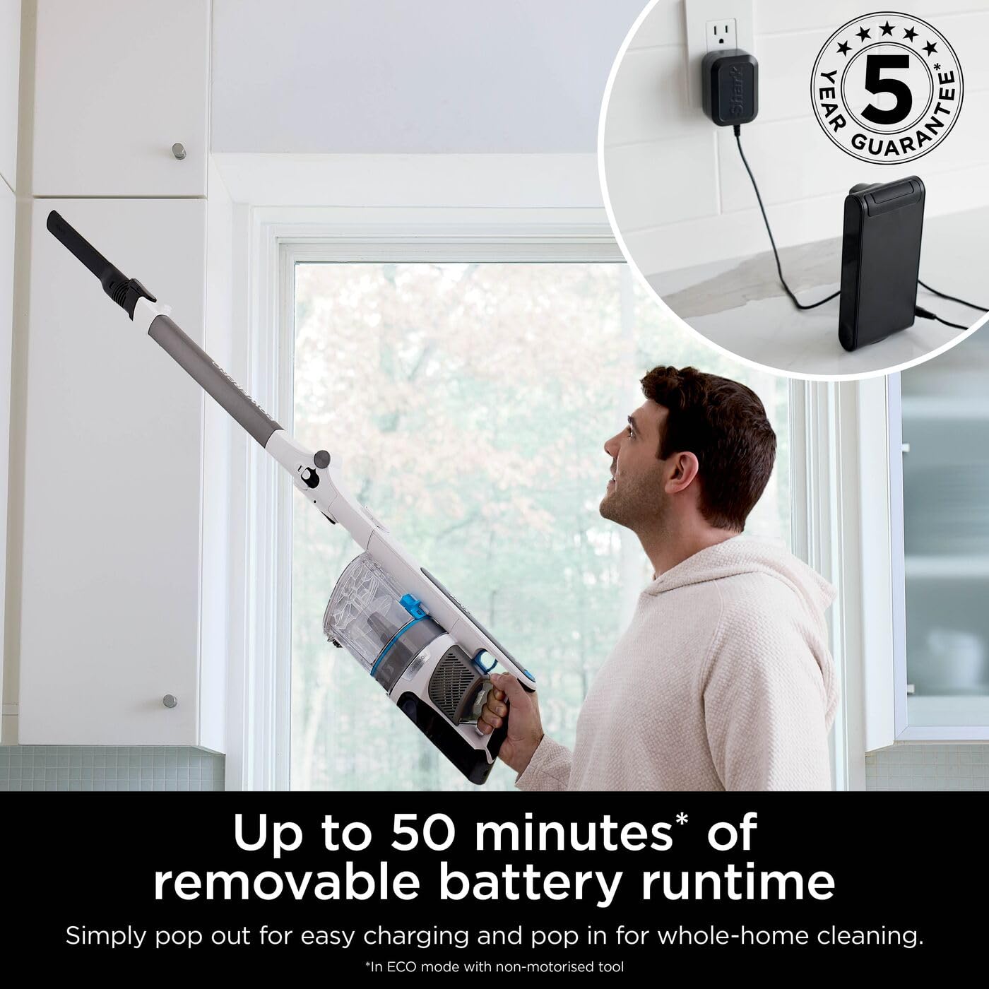 Cordless Stick Vacuum Cleaner 0.7L Floor Detect Anti-Hair Wrap Java