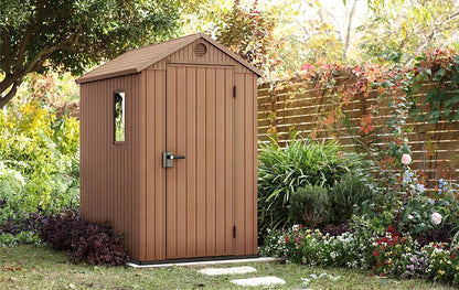 Darwin 6x4ft Double Door Garden Shed — Wood-Effect Outdoor Storage