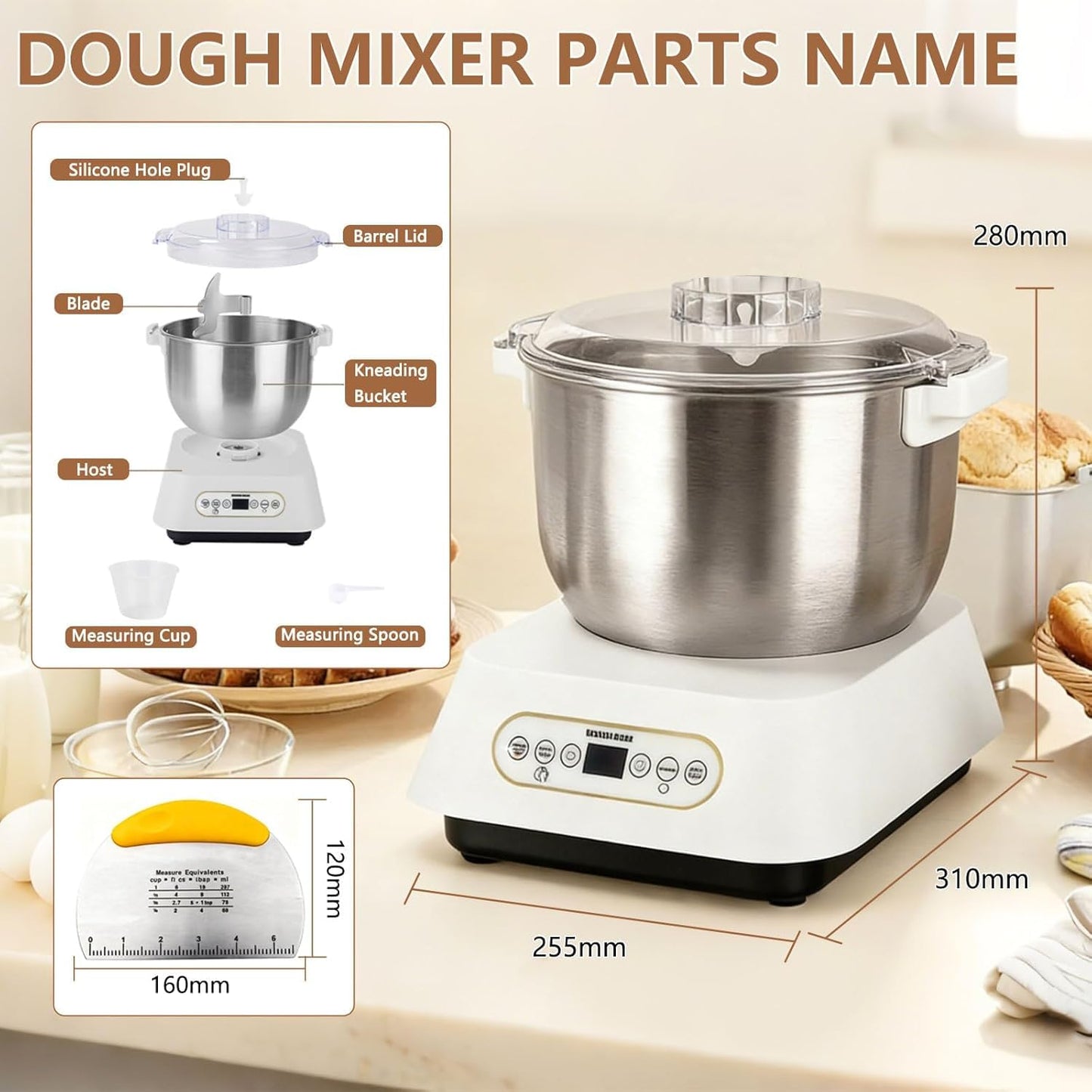 Stand Mixer 7L 1500W Touch Control White
