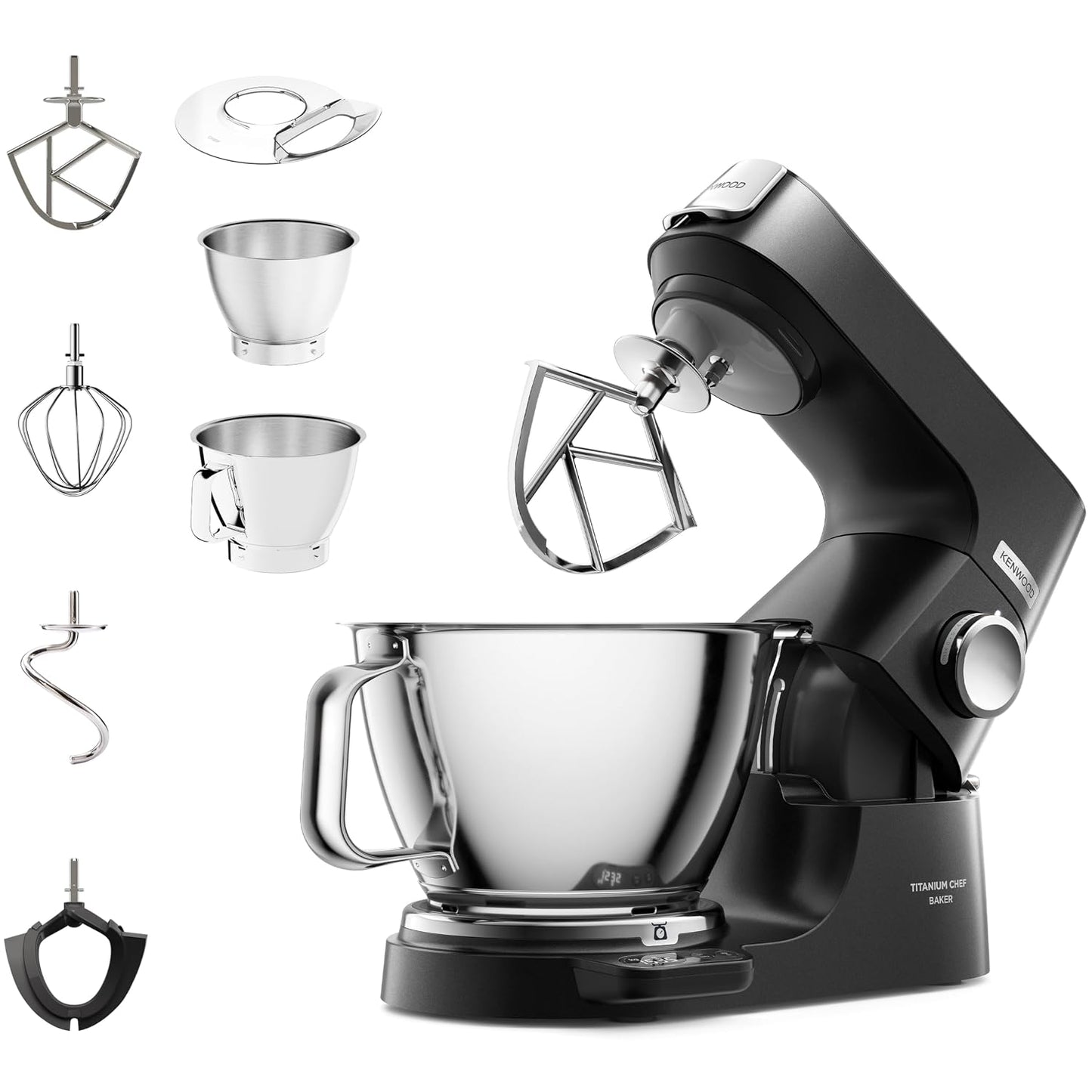Stand Mixer 1200W Integrated Scale 5L 3.5L Bowls Black