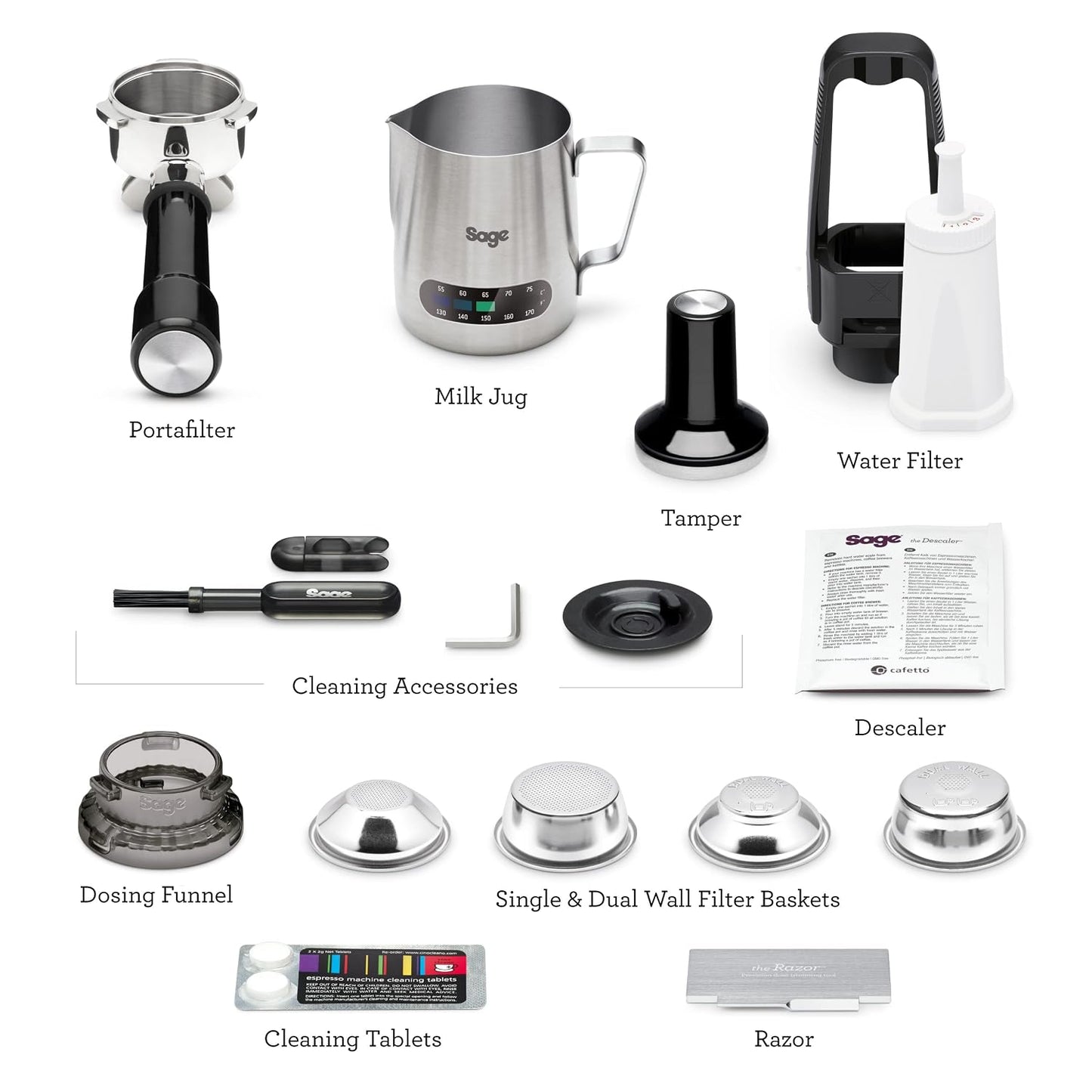 Bean To Cup Coffee Machine 16 Grind Settings 15 Bar Pump PID Temp Control Brushed Stainless Steel