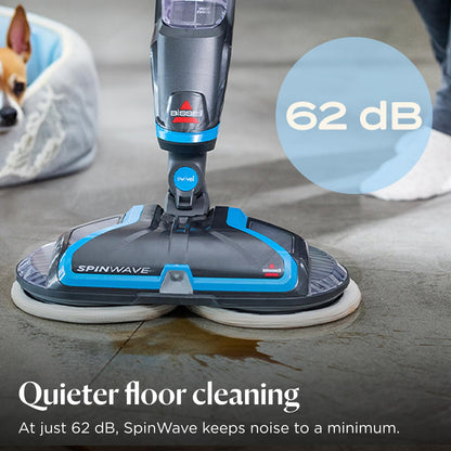 Electric Mop 105W Rotating Pads Hard Floor Cleaner Polisher Titanium/Blue