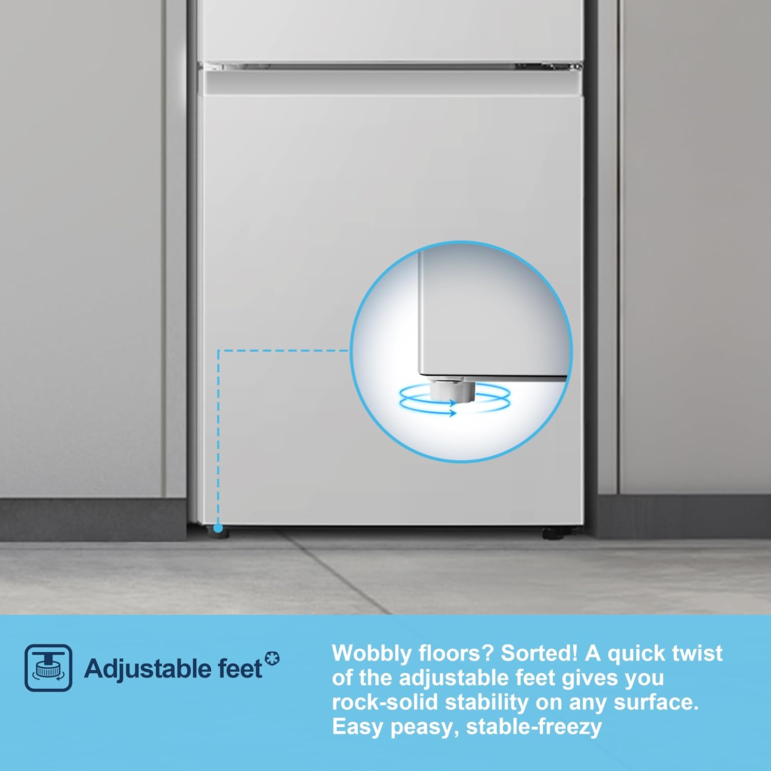 Freestanding Fridge Freezer 175L 60/40 Split E Rated White Reversible Door