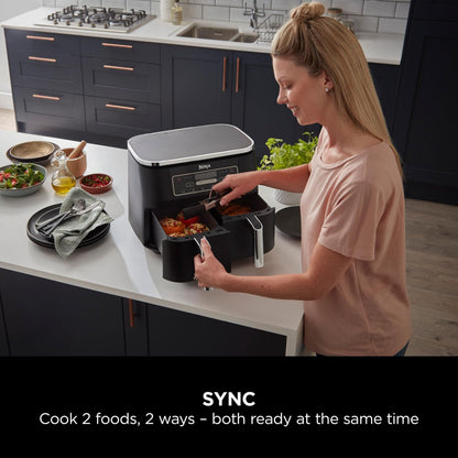 Dual Zone Digital Air Fryer 7.6L 6-in-1 Black