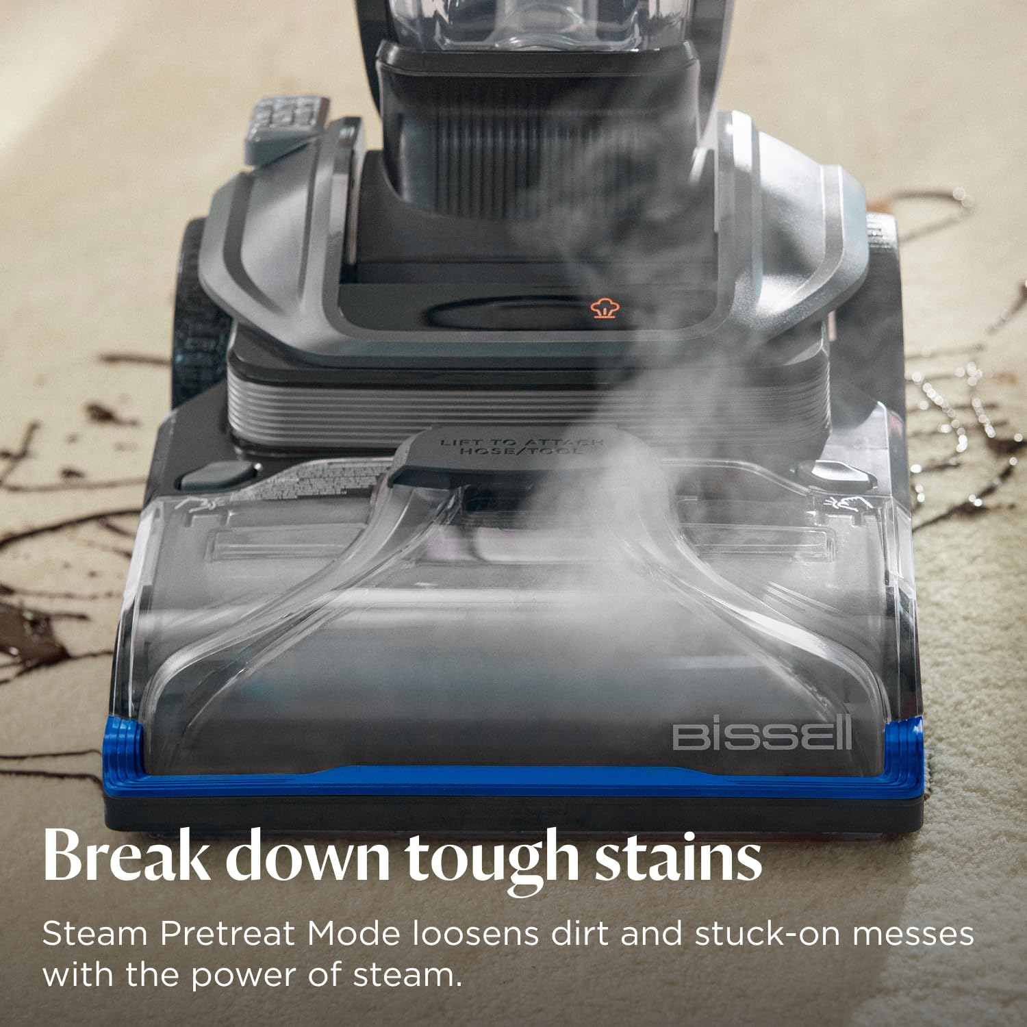 Carpet Cleaner Hydrosteam Technology 3.8L Quick Dry 30 Mins Titanium Blue