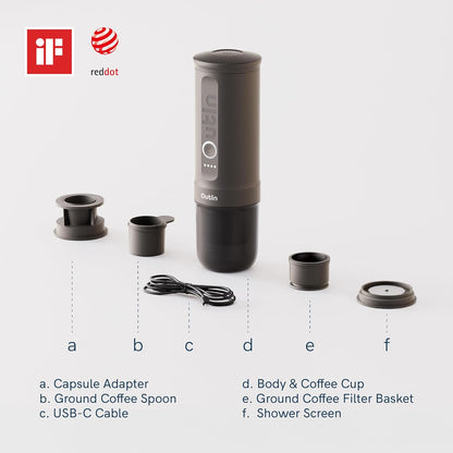 Portable Espresso Machine 20 Bar Self-Heating USB-C Space Grey