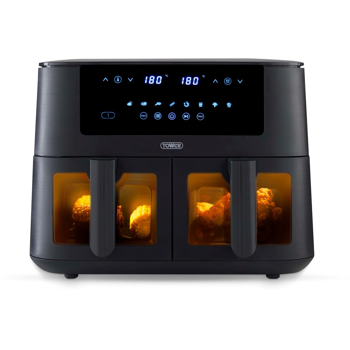 Dual Basket Air Fryer 9L 2400W 8 Presets Sync Function Black