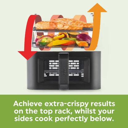 Double Stack Air Fryer 9L 2400W 12 Functions Black