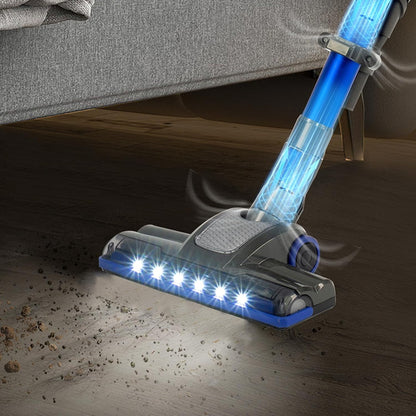 Cordless Stick Vacuum 0.8L 22.2V 150W 2-in-1 Handheld Upright Blue