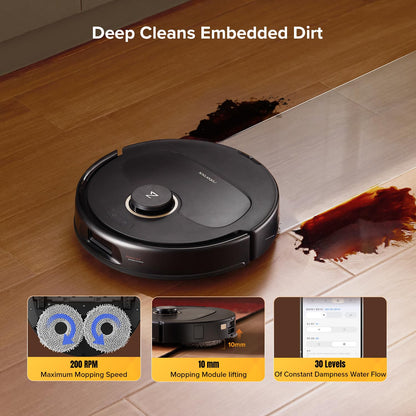 Robot Vacuum Cleaner With Mop 12000Pa Suction FlexiArm Edge Mopping Black