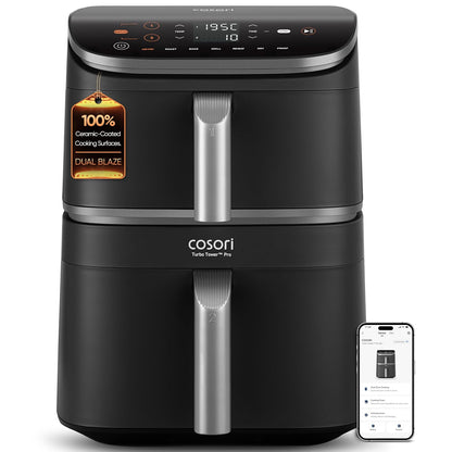 Freestanding Double Stack Airfryer 8.6L 2630W 6 Functions Black