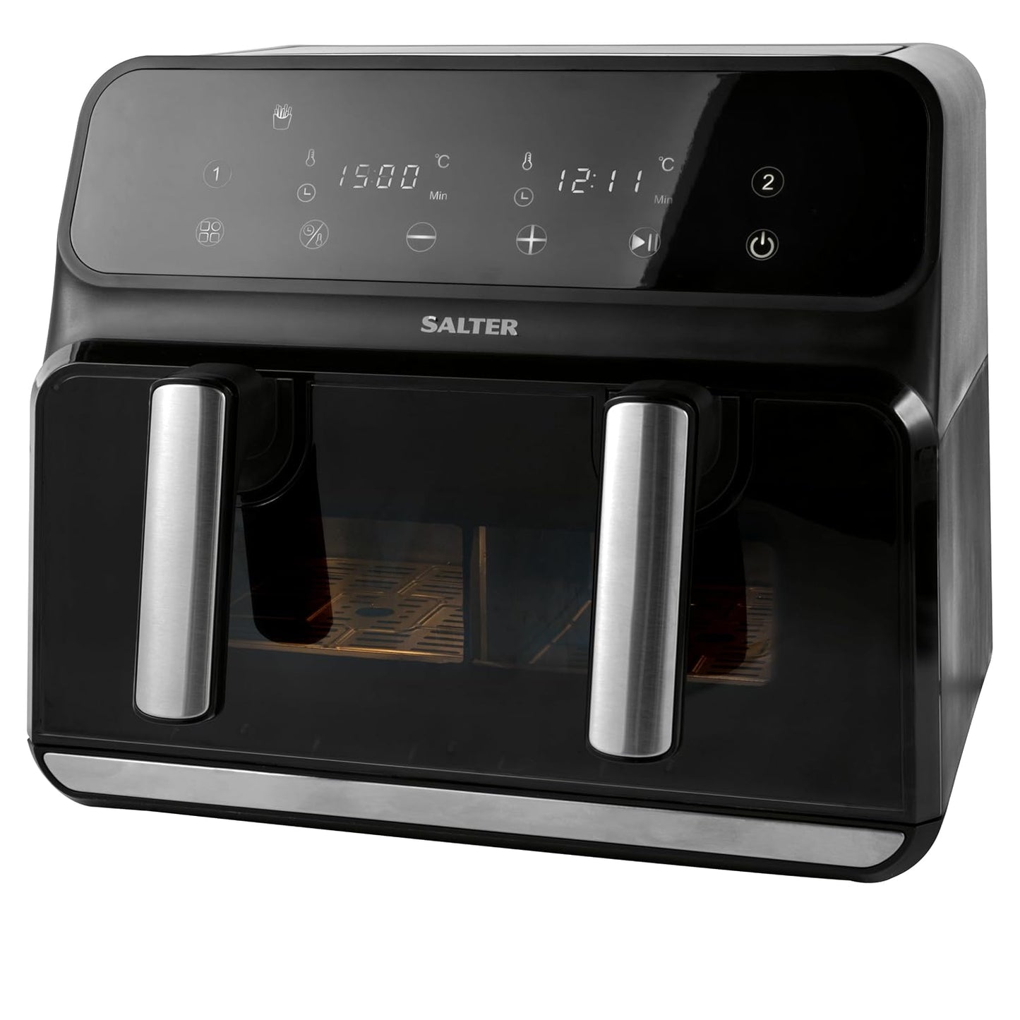 Dual Air Fryer 8.2L 12 Presets Sync & Match Cook Black