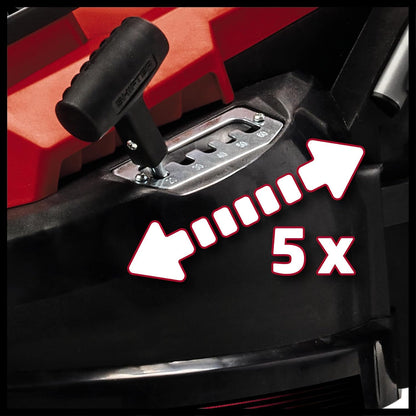 Corded Electric Lawn Mower 37cm 1600W 38L Grass Box 5 Heights Red Black
