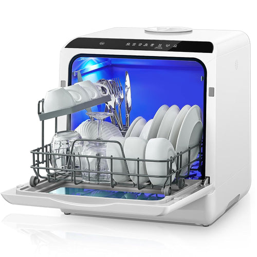 Countertop Dishwasher 5L 6 Programs Delay Start Air Dry White